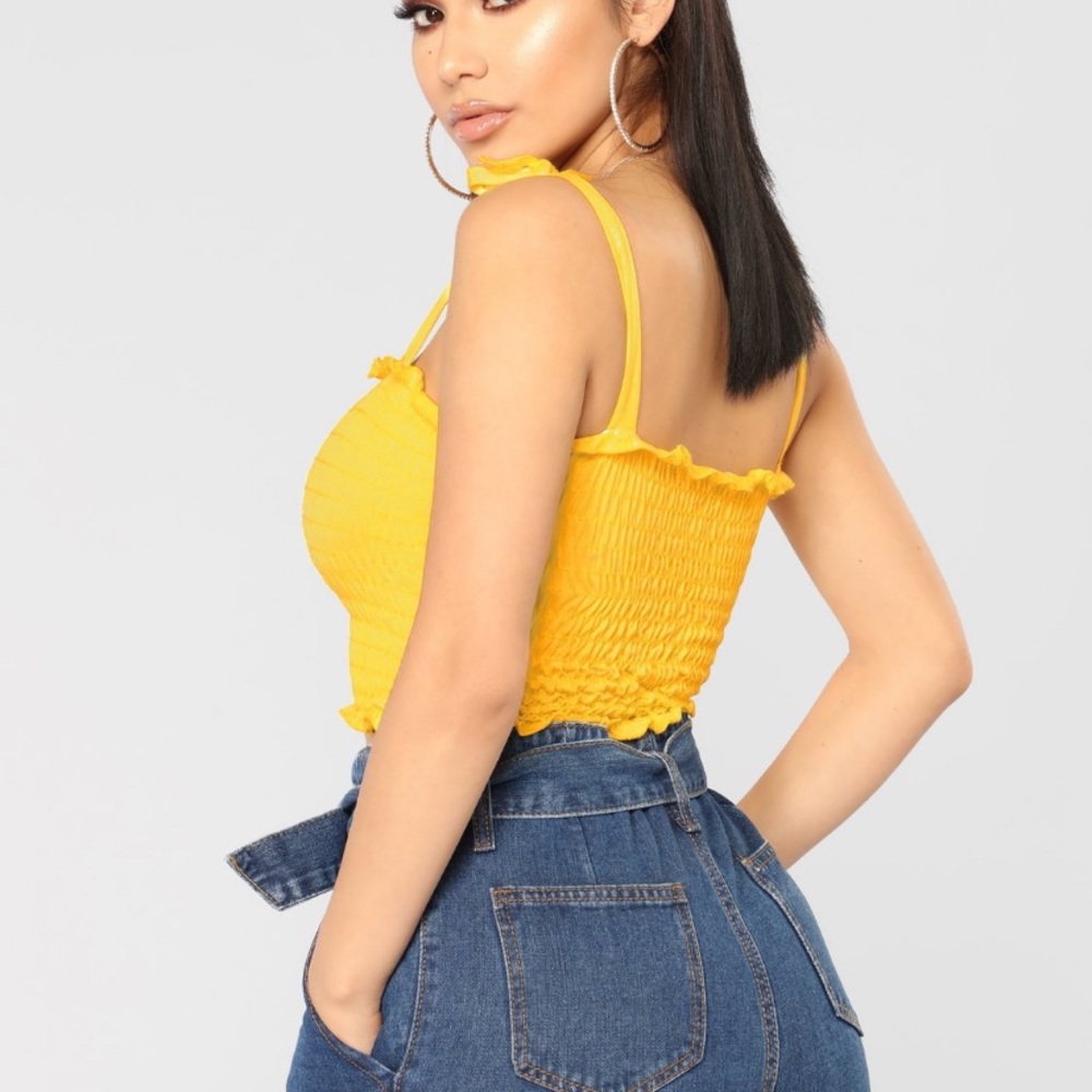 Fashion nova “All smocked up crop top”